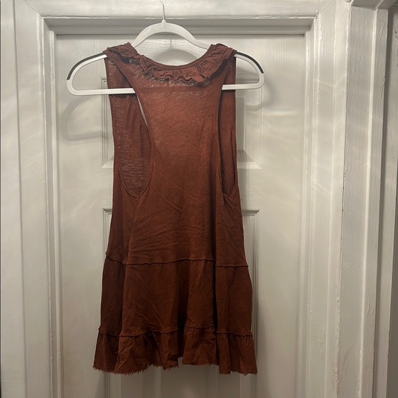 Free People Rust Sleeveless Ruffle Top - Picture 2 of 2